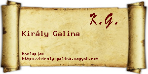 Király Galina névjegykártya